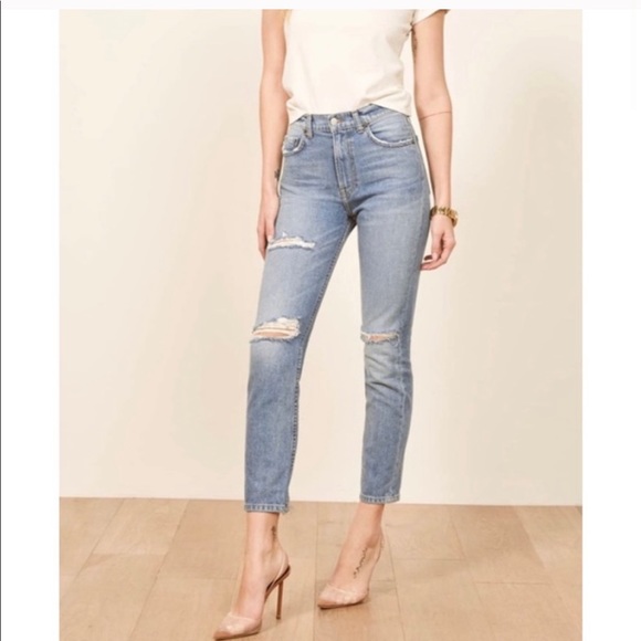 reformation julia high waist cigarette jeans